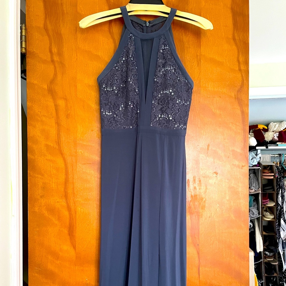 Beautiful gray prom dress